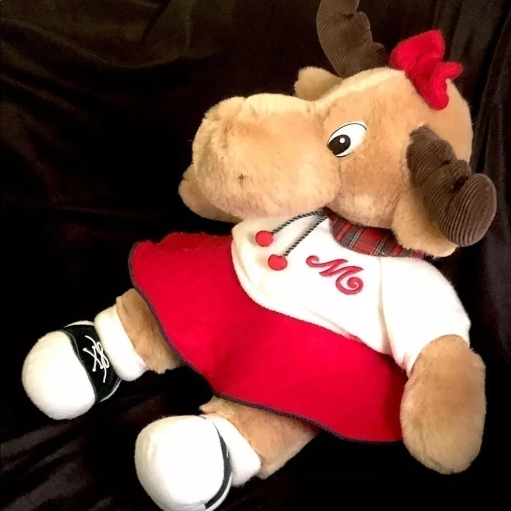 𝅺VINTAGE Limited Edition Holiday MAXINE Moose plush stuffed animal in red skirt